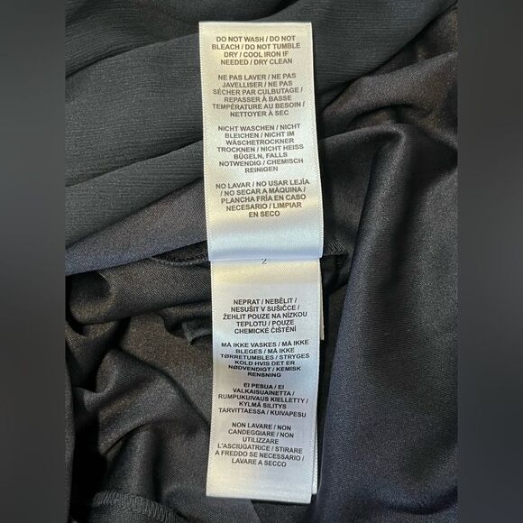 NWT Adrianna Papell | Dark Navy / Black Chiffon Long Maxi Sequin Wrap Dress 4 - Picture 16 of 16